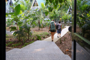 Pathway leading to Isla Mujeres female dorm at Greengo’s Hotel Guatemala