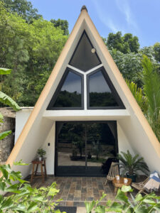 Modern jungle-inspired Garden Cabaña exterior at Greengo’s Hotel Guatemala